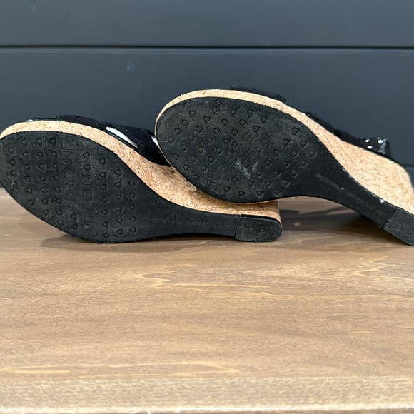 Adrienne Vittadini Black Cork Claudia Wedge Sandals - Picture 6 of 10